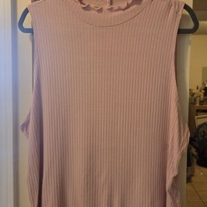 Sleeveless Pink Ribbed Top